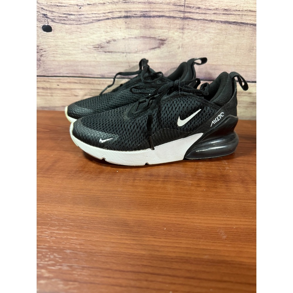 Nike Air Max 270 Kids Black White Athletic Sneakers AO2372-001 Size 1Y